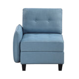 Living Room Furniture One-Arm Chair Blue Tufted Solid Wood Modern Comfort 1pc Modular Piece Chair B011P309912