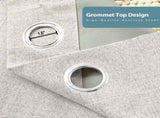 2pcs light grey 100% blackout curtains with snap-on top, suitable for hanging use. They have 56446902