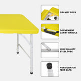 4ft Yellow Portable Folding Table Indoor&Outdoor Maximum Weight 135KG Foldable Table for Camping 64401046