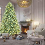 Artificial 7ft Blue green Tint Christmas Tree with 2518 PE/PVC Mixed Branch Tips, 700L warm white 19002775