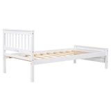Twin Bed with Headboard and Footboard for Kids, Teens, Adults,with a Nightstand,Wite W50459230