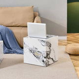 Modern white MDFsticker material cube stylish texture design coffee table -15.75 inches W1151P194276