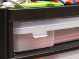 5 Drawers Scrapbook Plastic Rolling Storage Cart with Organizer Top with Casters,Black 85942633