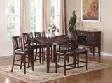 Darrell Upholstered Counter Height Chairs in Dark Brown Finish, Set of 2 SR011167