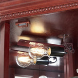 Corner Curio Cabinet with Lights, Adjustable Tempered Glass Shelves, Mirrored Back, Display W1693P165015