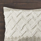 King/Cal King 3 Piece Cotton Duvet Cover Set with Chenille Tufting B035129139