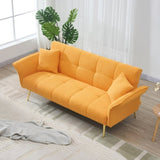 70-inch teddy fleece sofabed, convertible futon sofabed with adjustable arms and backrest, modern W2290P257425