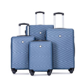 ZNTS luggage 4-piece ABS lightweight suitcase with rotating wheels, 24 inch and 28 inch with TSA lock, W284P149252