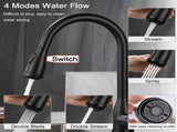 Single Handle High Arc Brushed Nickel Pull Out Kitchen Sink Faucet with 4 Spraying Modes,Single 23786169