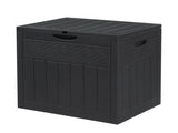 33gal Square Wood & Rattan Plastic Garden Storage Box Gray 76095805