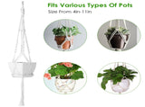 4PCS Macrame Plant Hanger Indoor Outdoor Hanging Planter Basket Natural Cotton Rope Plant Holder 01444003