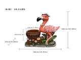 Outdoor Garden Sculpture Flamingo Flower Pot Planter - Unique Yard Statue Decoration, Interesting W5398P454683
