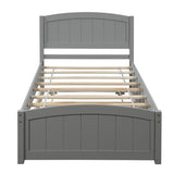 Twin size Platform Bed with Trundle, Gray WF194304AAE