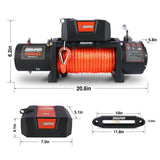 ZNTS ZESUPER 9500 lbs Electric Winch Kit Waterproof IP67 Electric Winch with Hawse Fairlead, with Both W121863299