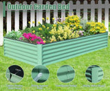 8x4x1.5 ft Galvanized Raised Garden Bed, Outdoor Planter Garden Boxes Large Metal Planter Box for W1859P197977