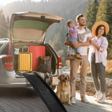 ZNTS 60 inch Nonslip Folding Dog Ramp, Tri-Fold Portable Lightweight Pet Ramp for Cars, Trucks and SUVs 29375862