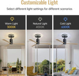 ZNTS 52 Inch Modern Flush Mount Ceiling Fan with led light and Remote Control, 3 ABS Blades Noiseless W882P195911