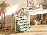 5-Drawer Rolling Storage Cart, Multifunctional Mobile Organizer Cart with Lockable Universal Wheels, 72967110
