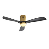 52 Inch Flush Mount Ceiling Fan With 3 Solid Wood Blades Remote Control Reversible DC Motor For W882P212628