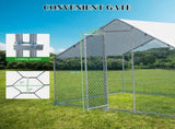 6.5 x 10 ft Large Metal Chicken Coop, Walk-in Poultry Cage Chicken Hen Run House with Waterproof 08931110