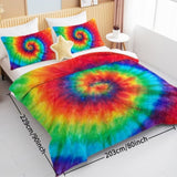 Tie Dye Comforter Set Queen Size Rainbow Bedding Girls 3 Piece Boho Colorful Fluffy Quilt Set 70714231