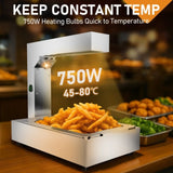 US Standard 110V 750W Food Warmer Silver Stainless Steel Horizontal Electric Food Heating Station 88318713