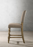 Birmingham Script Printed Driftwood Finish Counter Height Dining Chair with Nail head, Set of 2 T2574P165120