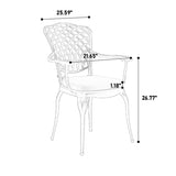 3 Piece Patio Bistro Set Cast Aluminum Bistro Table and Chairs Set of 2 with Umbrella Hole,All W640P251289