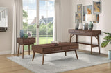 Sofa Table with Drawers Brown Finish Living Room Furniture 1pc B011P289737