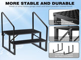 2 Step Ladder with Handrail, Swimming Pool Ladder Above Ground, 660 lb Load Capacity RV Steps with 92093589