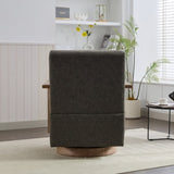 30.3"W Swivel Modern Upholstered Accent Chair with Solid Wood Armrests and 360 Degree Comfy Lounge W1298P246437