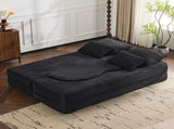 Queen Size Sofa Bed, Chenille Futon Sofa Couch, High-Density Foam Convertible Sleeper Sofa, W1829P280218