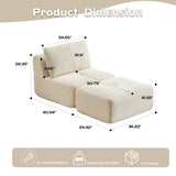 Modern Memory Foam Compressed Sofa,Single Chaise Longue for Living Room,Pet-Friendly Cloud Modular 05406441
