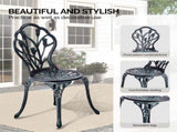 3 PCS Outdoor Set, All-Weather Cast Aluminum Tulip Table and Chairs Set of 2, Patio 50860135