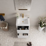 24" Freestanding Bathroom Vanity with Sink, Bathroom Storage Vanity Cabinet with Stone Resin W1573P211195