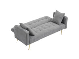71.7 - inch Grey Teddy Fleece Sofa Bed with Two Included Throw Pillows W3356P298514
