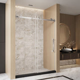 Frameless Single sliding shower door 56-60 "W x 76" H, 1/4 " Clear Tempered Glass, Explosion W1675P307004
