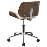 ZNTS Ecru and Walnut Swivel Office Chair B062P153784