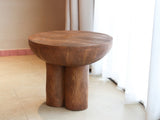 Iris Outdoor Patio Three-Legged Wood-Grain Round MGO Side Table, Brown N775P300880B