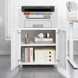 Metal Printer Stand with Storage Mobile Printer Tables for Small Spaces with Door Adjustable Shelf 31626903