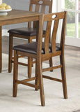 Brown Finish 5pc Counter Height Set Dining Table and 4 Chairs Upholstered Seat Wooden Kitchen Dining B011P170894