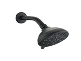 Matte Black high pressure 6-setting 4" shower head - Angle adjustable, clog-proof shower head 23627898