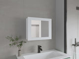 Medicine Cabinet 20.5" H, with 2 Shelves, 1 Door, and 1 Mirror, White B097P250869