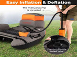 350lbs Inflatable Fishing Float Tube - 2 Air Chambers, Rod HolderFish Ruler, OrangeGray 91995958