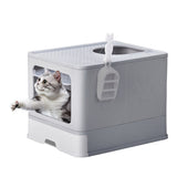 ZNTS Large Enclosed Cat Litter Box with Lid Cover, Detachable Cat Toilet with Litter Scoop & Slide Out 04861288