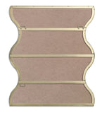 Wall Mirror 30x35 Inch Golden Rectangular Mirror with 2 Wavy Sides Metal Framed Mirror Vanity Mirror W1435133321