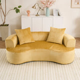 Moon shaped sofa, modern sleeper cat waist sofa with deep seat, non assembly sponge compression sofa W2012P292698