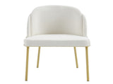 set of 2 dinning chair white seat brown leg W370P193934