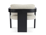 2-Pack Dining Chairs with Pillow Back, Beige Fabric, Black Solid Wood Frame N779P298399A