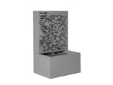 30.71"H Light Gray Metal Leaf Cutout Outdoor Water Wall Fountain with LED Lights, Modern Waterfall N765P355061G